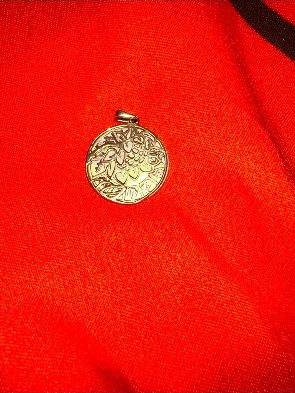 Two tone aterling silver Leo pendant 925 astrology